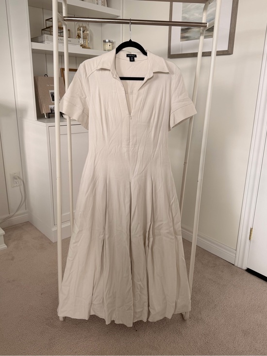 Karen Millen Dresses & Skirts - Karen Millen Cream Collared Maxi Dress with Short Sleeves